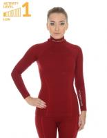Brubeck Футболка женская дл.рукав Wool Merino 78% Бордо в Липецке