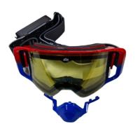AiM Очки снегоходные с магнитной линзой и подогревом (PRO) 31-107 Accu Heated Red-Blue Glossy в Липецке