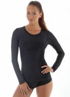 Brubeck Футболка женская дл.рукав Comfort Wool Черный в Липецке