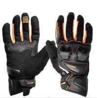 Sweep Перчатки кожаные+текстиль Hammer Black/Orange в Липецке