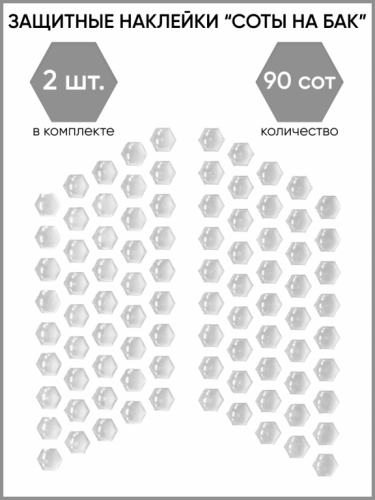 Motolike Наклейки на бак Соты Прозрачные в Липецке
