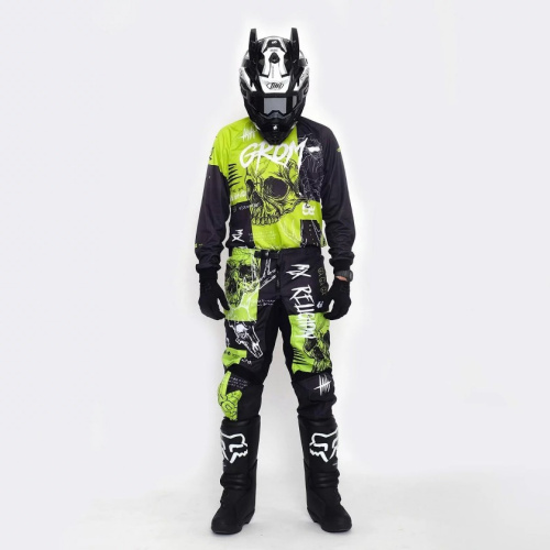 Grom Штаны кроссовые MX Religion lime в Липецке