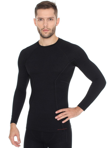 Brubeck Футболка мужская Active Wool Черный в Липецке